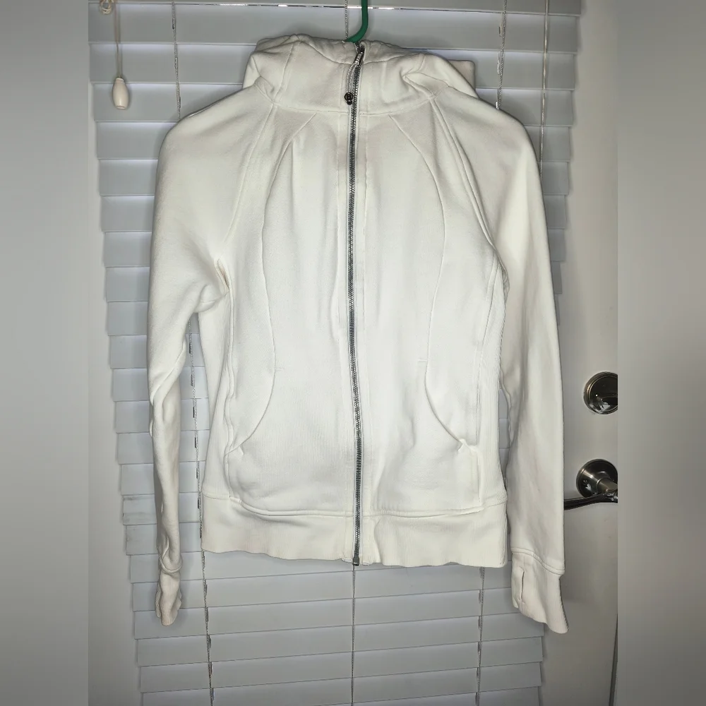 Lululemon Women's Scuba Hoodie Size 6 White Full Zip Jacket - Picture 1 of 9